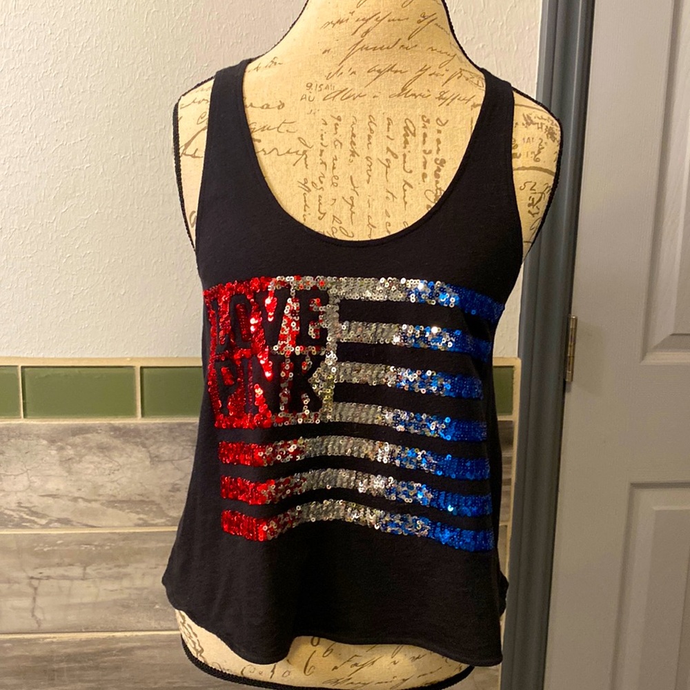PINK Victoria's Secret “Love Pink” American Flag Tabktop